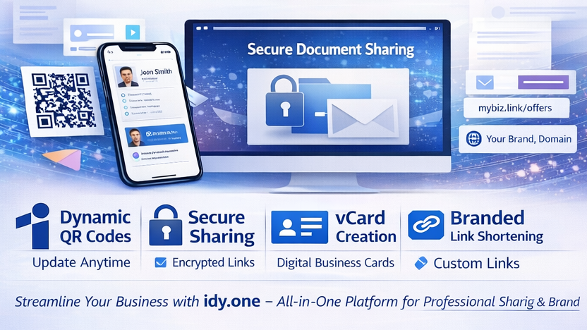 idy.one: Your Business Hub for Dynamic QR Codes, Secure Sharing & Branded Digital Tools